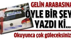 Düğün arabasının arka yazısı şaşırttı