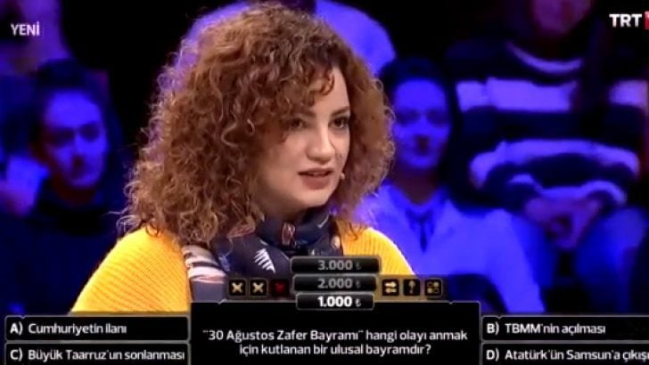 3’te 3 Tarih yarışmasında cevabı bilemeyen yarışmacı sosyal medyada gündem oldu!
