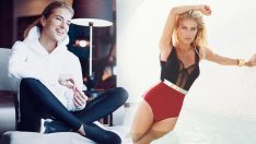 Burcu Esmersoy, ilginç pozuyla yer çekimine meydan okudu!