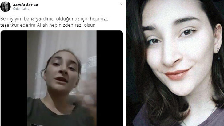 Kayboldu sanılan Damla Horuz: Kendi isteğimle gittim