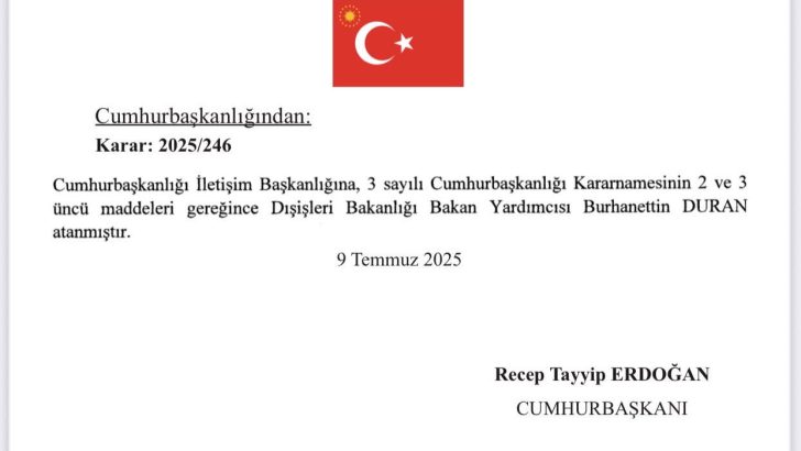 Yeni Başkandan mesaj var