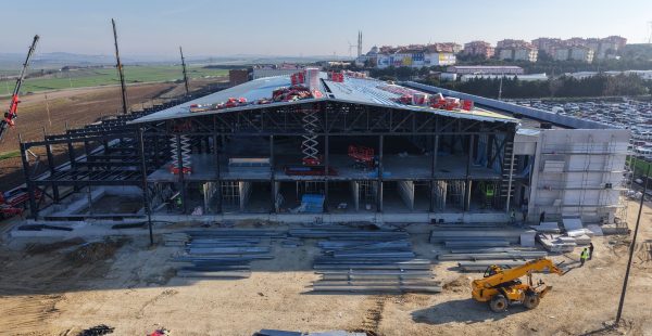 Silivri’de inşa edilen Türkiye’nin en büyük duruşma salonu havadan görüntülendi