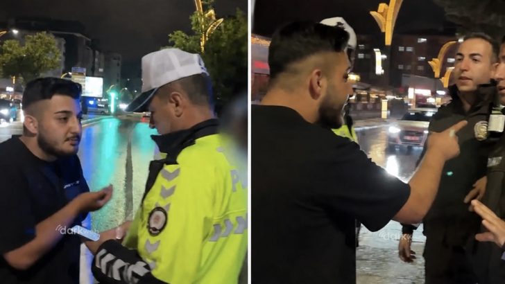 “Kız arkadaşımın yanında beni bozma” dedi, polise küfredip kaçtı! Yaka paça gözaltına alındı