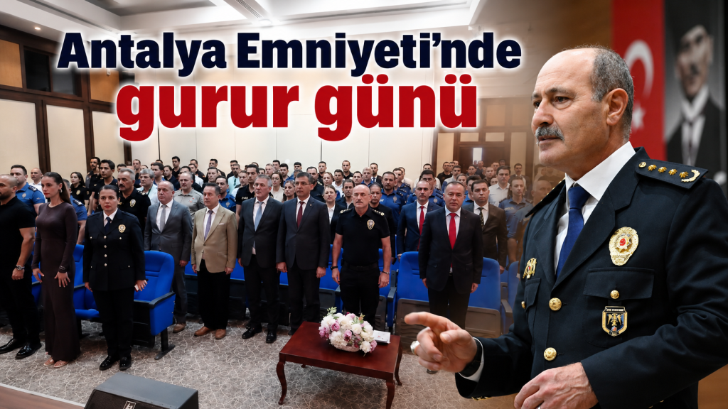 1. Sınıf Emniyet Müdürlüğüne terfi eden müdürlere yeni rütbeleri aileleriyle birlikte takıldı