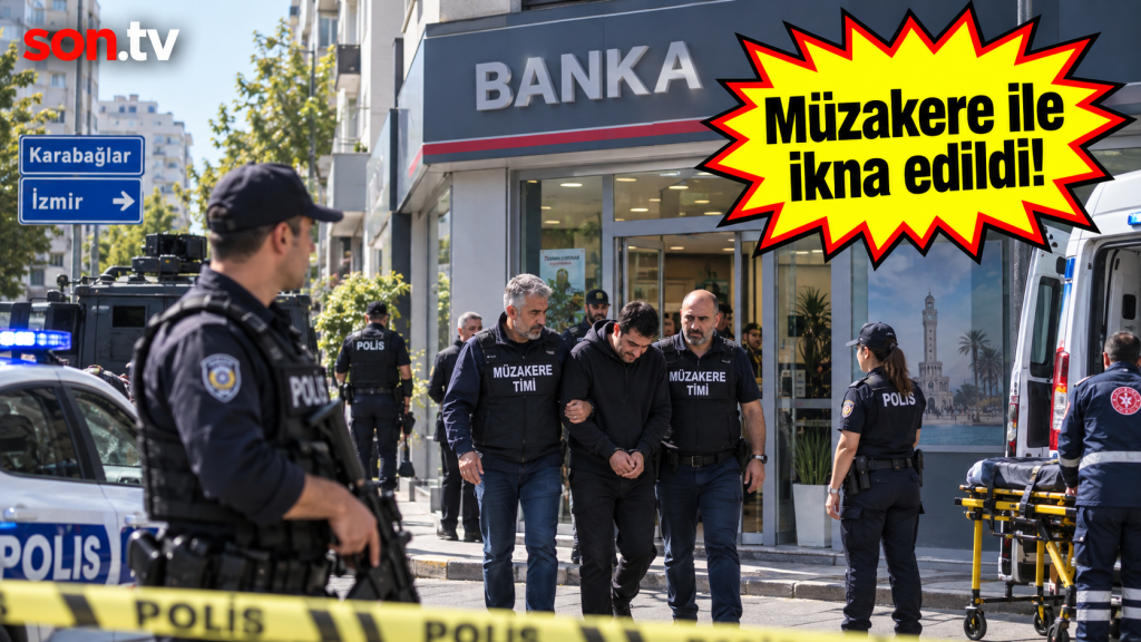 İzmir’de banka şubesinde rehine krizi sona erdi! 5 çalışan sağ salim kurtarıldı!