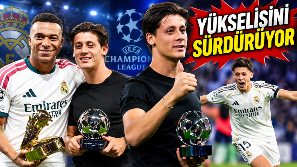 Milli Yıldız Arda Güler UEFA Şampiyonlar Ligi sezonunun keşfi ödülünü kazandı