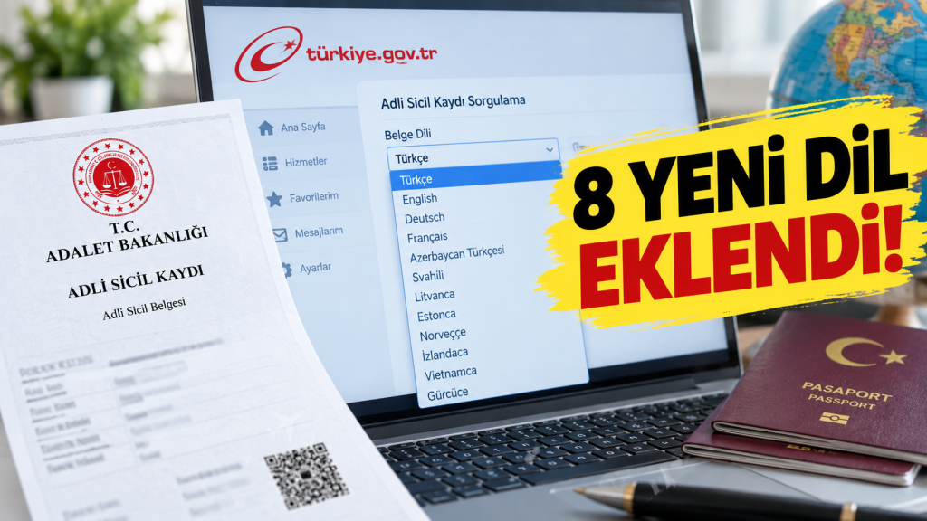 Adli sicil belgesinde yeni dönem: Yabancı dil seçeneği 51’e çıktı