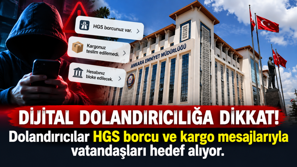 SAHTE MESAJLARLA TUZAĞA DÜŞMEYİN! Ankara Emniyetinden vatandaşlara HGS ile kargo ve banka dolandırıcılığı uyarısı!